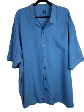 Tommy Bahama 100% Silk Catalina Twill Short Sleeve Button Up Shirt Size XXL NWT